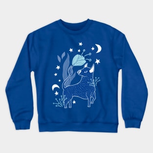 Cosmic Ox, Blue Crewneck Sweatshirt